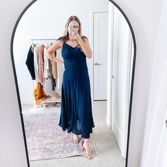 Reformation Navy Blue Maxi Dress Gown - Picture 4 of 14